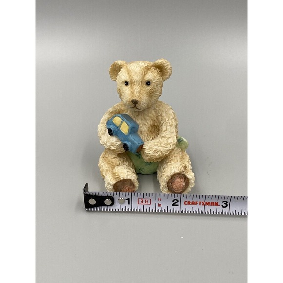 Adorable Teddy Bear Cubs In Diaper Playing With Toys Tots Figurines Set Of 2 - Picture 6 of 11